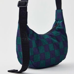 Baggu Medium crossbody Bag in Green and Blue Checkered